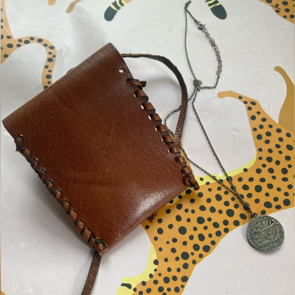 Coin Necklace w/ leather pouch